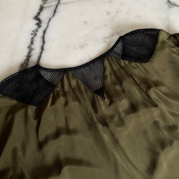 Myne Short Sleeve Silk Top with Mesh Details - Picture 12 of 13
